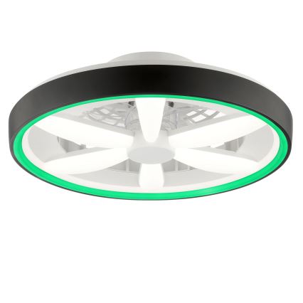 Brilliant - LED RGBW Himmennettävä kattotuuletin valolla GAIANO LED/48W/230V 2700-6500K musta + kauko-ohjaus