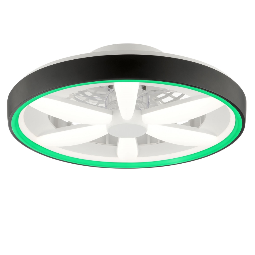 Brilliant - LED RGBW Himmennettävä kattotuuletin valolla GAIANO LED/48W/230V 2700-6500K musta + kauko-ohjaus
