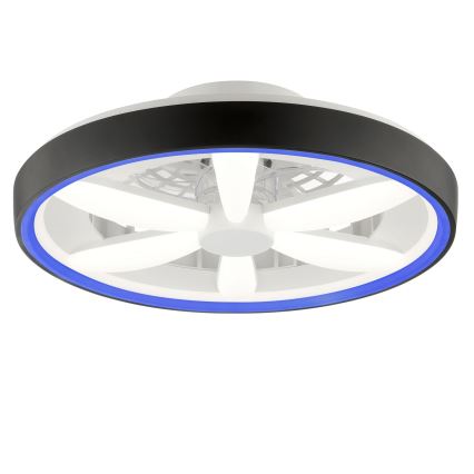 Brilliant - LED RGBW Himmennettävä kattotuuletin valolla GAIANO LED/48W/230V 2700-6500K musta + kauko-ohjaus