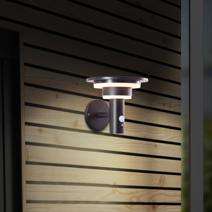 Brilliant - LED-seinäaurinkovalaisin anturilla GARVINA LED/3W/3,7V IP44 musta