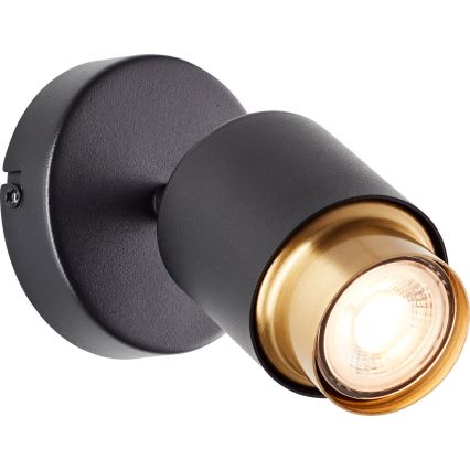 Brilliant - LED-seinäspotti COVELO 1xGU10/5W/230V musta/kulta
