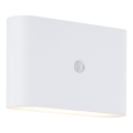 Brilliant - LED ulkokäyttöön tarkoitettu ladattava seinävalaisin liiketunnistimella XINO LED/3W/5V 3600 mAh IP44 valkoinen