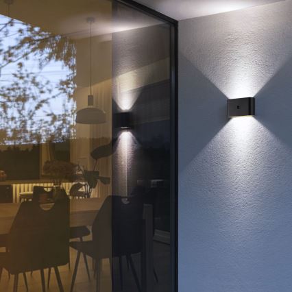 Brilliant - LED Ulkotila ladattava seinävalaisin anturilla XINO LED/3W/5V IP44 musta