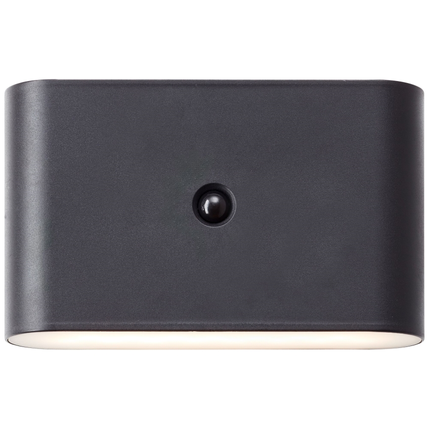Brilliant - LED Ulkotila ladattava seinävalaisin anturilla XINO LED/3W/5V IP44 musta