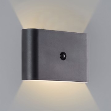 Brilliant - LED Ulkotila ladattava seinävalaisin anturilla XINO LED/3W/5V IP44 musta