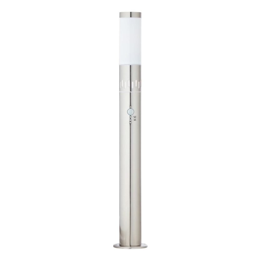 Brilliant - LED-ulkovalaisin anturilla LEIGH LED/0,9W/230V + 1xE27/11W 80 cm IP44 kiiltävä kromi