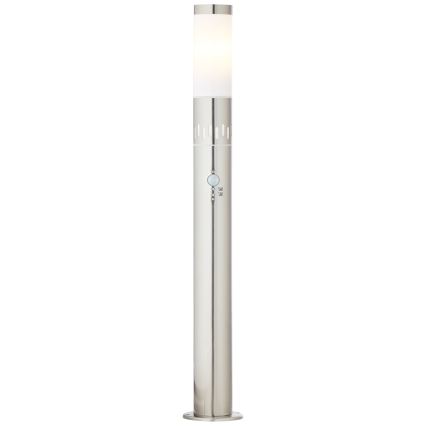 Brilliant - LED-ulkovalaisin anturilla LEIGH LED/0,9W/230V + 1xE27/11W 80 cm IP44 kiiltävä kromi