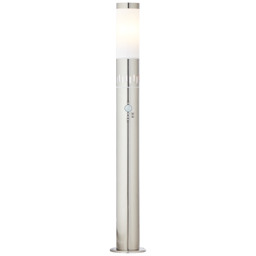 Brilliant - LED-ulkovalaisin anturilla LEIGH LED/0,9W/230V + 1xE27/11W 80 cm IP44 kiiltävä kromi