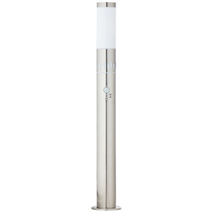 Brilliant - LED-ulkovalaisin anturilla LEIGH LED/0,9W/230V + 1xE27/11W 80 cm IP44 kiiltävä kromi