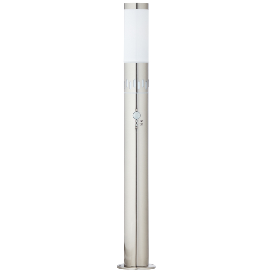 Brilliant - LED-ulkovalaisin anturilla LEIGH LED/0,9W/230V + 1xE27/11W 80 cm IP44 kiiltävä kromi