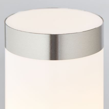 Brilliant - LED-ulkovalaisin anturilla LEIGH LED/0,9W/230V + 1xE27/11W 80 cm IP44 kiiltävä kromi
