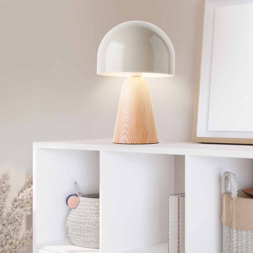 Brilliant - Pöytävalaisin NALAM 1xE14/40W/230V beige/tuhka - FSC sertifioitu