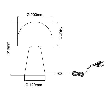 Brilliant - Pöytävalaisin NALAM 1xE14/40W/230V musta/tuhka - FSC sertifioitu