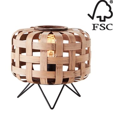 Brilliant - Pöytävalaisin WOODLINE 1xE27/40W/230V bambu - FSC sertifioitu
