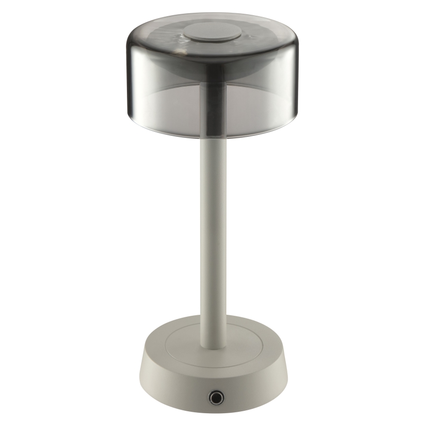 Brilliant - himmennettävä ladattava kosketusohjattu ulkokäyttöön tarkoitettu pöytälamppu RAZOR LED/2,5W/5V 2700K 2600 mAh IP44 harmaa