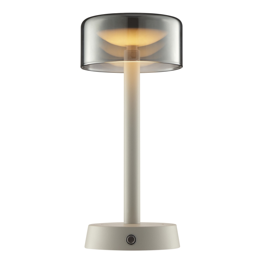 Brilliant - himmennettävä ladattava kosketusohjattu ulkokäyttöön tarkoitettu pöytälamppu RAZOR LED/2,5W/5V 2700K 2600 mAh IP44 harmaa