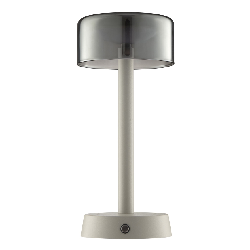 Brilliant - himmennettävä ladattava kosketusohjattu ulkokäyttöön tarkoitettu pöytälamppu RAZOR LED/2,5W/5V 2700K 2600 mAh IP44 harmaa