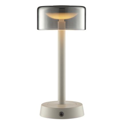 Brilliant - himmennettävä ladattava kosketusohjattu ulkokäyttöön tarkoitettu pöytälamppu RAZOR LED/2,5W/5V 2700K 2600 mAh IP44 harmaa