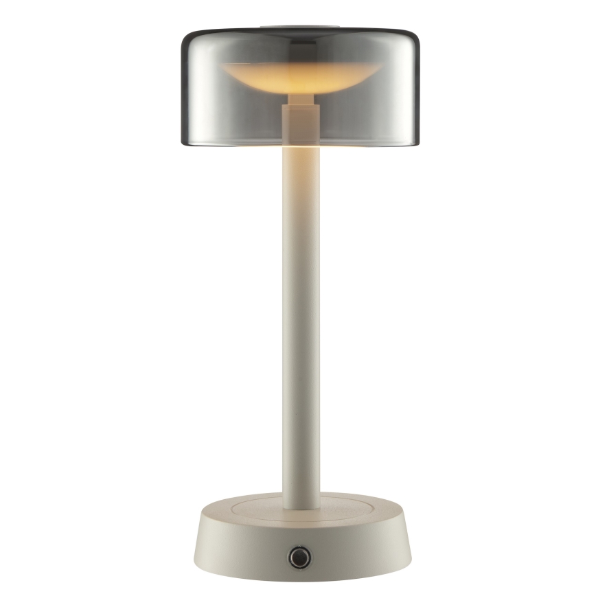 Brilliant - himmennettävä ladattava kosketusohjattu ulkokäyttöön tarkoitettu pöytälamppu RAZOR LED/2,5W/5V 2700K 2600 mAh IP44 harmaa
