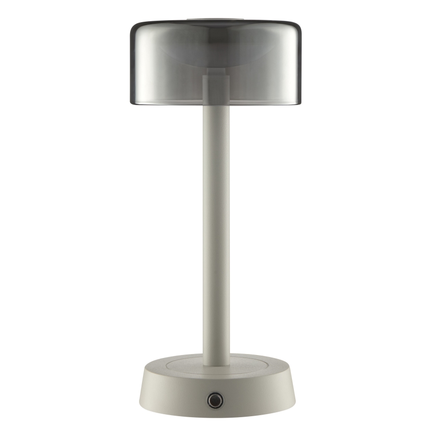 Brilliant - himmennettävä ladattava kosketusohjattu ulkokäyttöön tarkoitettu pöytälamppu RAZOR LED/2,5W/5V 2700K 2600 mAh IP44 harmaa