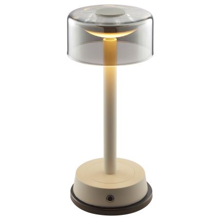 Brilliant - himmennettävä ladattava kosketusohjattu ulkokäyttöön tarkoitettu pöytälamppu RAZOR LED/2,5W/5V 2700K 2600 mAh IP44 harmaa