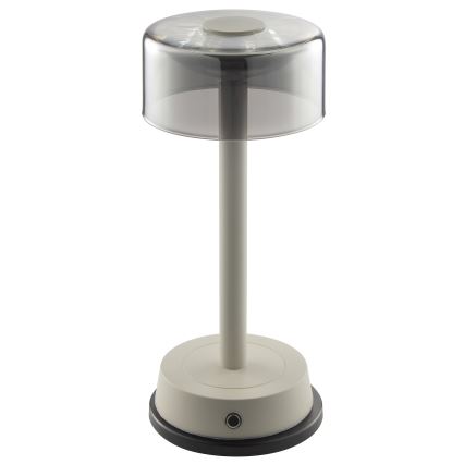 Brilliant - himmennettävä ladattava kosketusohjattu ulkokäyttöön tarkoitettu pöytälamppu RAZOR LED/2,5W/5V 2700K 2600 mAh IP44 harmaa