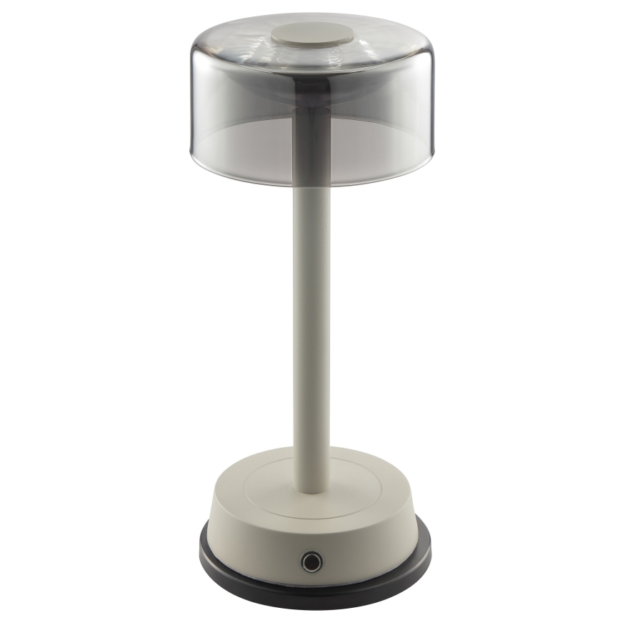 Brilliant - himmennettävä ladattava kosketusohjattu ulkokäyttöön tarkoitettu pöytälamppu RAZOR LED/2,5W/5V 2700K 2600 mAh IP44 harmaa