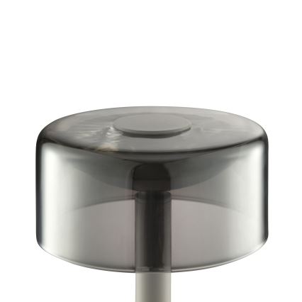 Brilliant - himmennettävä ladattava kosketusohjattu ulkokäyttöön tarkoitettu pöytälamppu RAZOR LED/2,5W/5V 2700K 2600 mAh IP44 harmaa