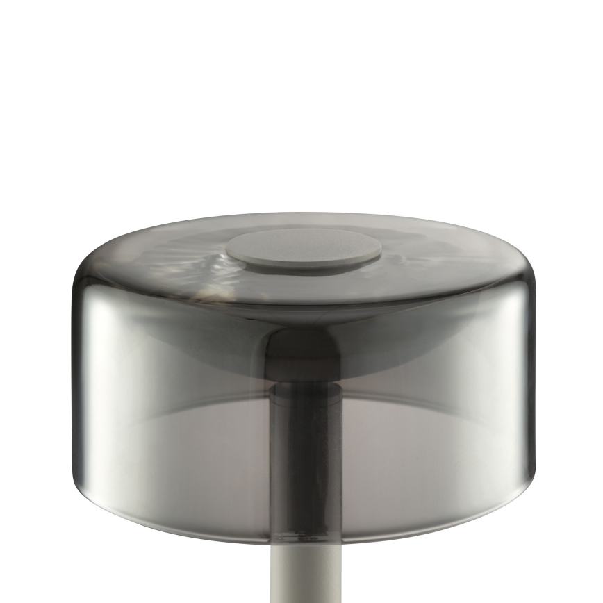 Brilliant - himmennettävä ladattava kosketusohjattu ulkokäyttöön tarkoitettu pöytälamppu RAZOR LED/2,5W/5V 2700K 2600 mAh IP44 harmaa