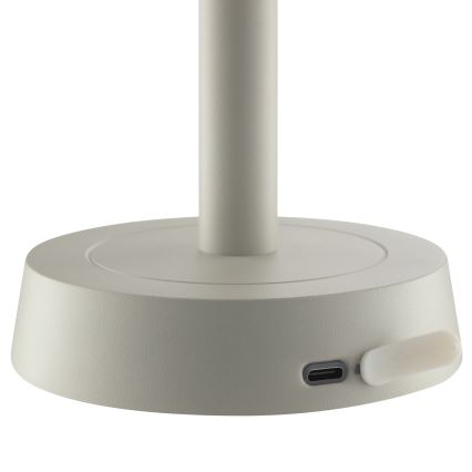 Brilliant - himmennettävä ladattava kosketusohjattu ulkokäyttöön tarkoitettu pöytälamppu RAZOR LED/2,5W/5V 2700K 2600 mAh IP44 harmaa