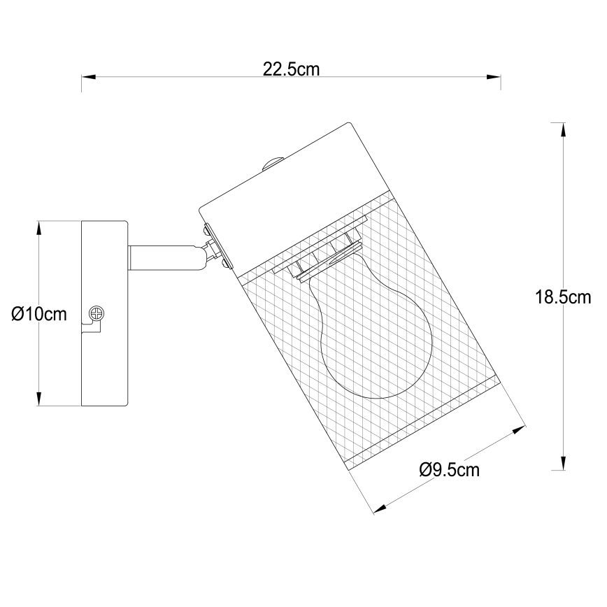 Brilliant - Seinäkohdevalaisin KAMOLO 1xE27/40W/230V musta