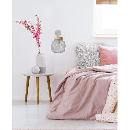 Brilliant - Seinävalaisin GIADA 1xE27/40W/230V harmaa