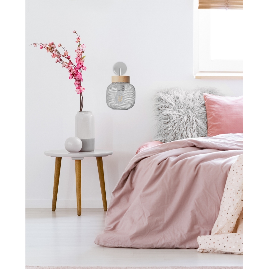 Brilliant - Seinävalaisin GIADA 1xE27/40W/230V harmaa