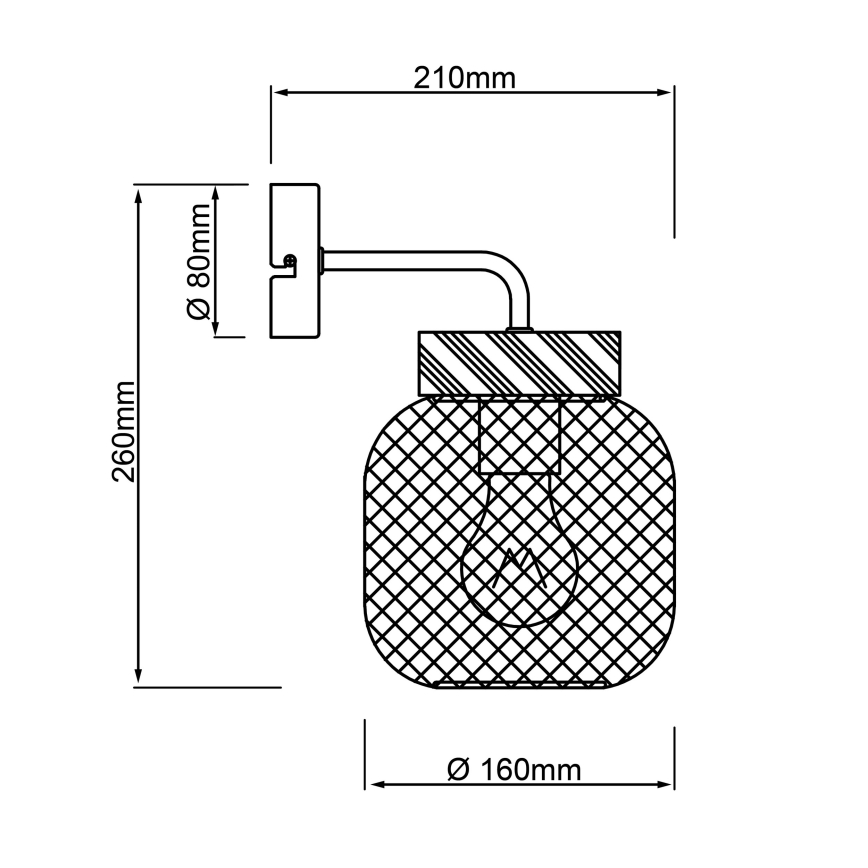 Brilliant - Seinävalaisin GIADA 1xE27/40W/230V harmaa