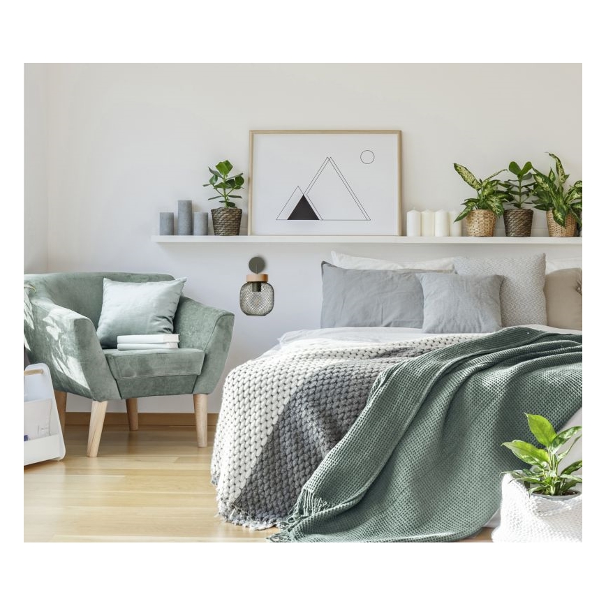 Brilliant - Seinävalaisin GIADA 1xE27/40W/230V vihreä - FSC sertifioitu