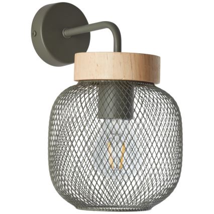 Brilliant - Seinävalaisin GIADA 1xE27/40W/230V vihreä - FSC sertifioitu
