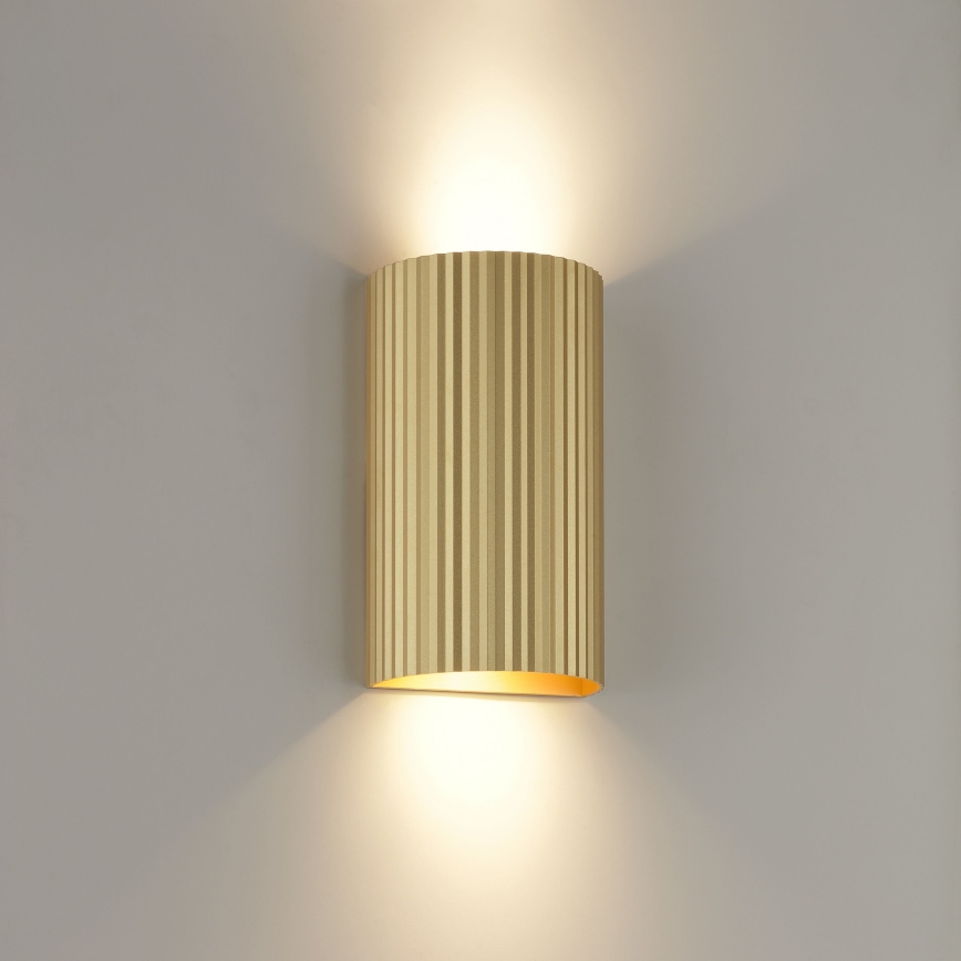 Brilliant - Seinävalaisin UNDULA 2xGU10/10W/230V kulta