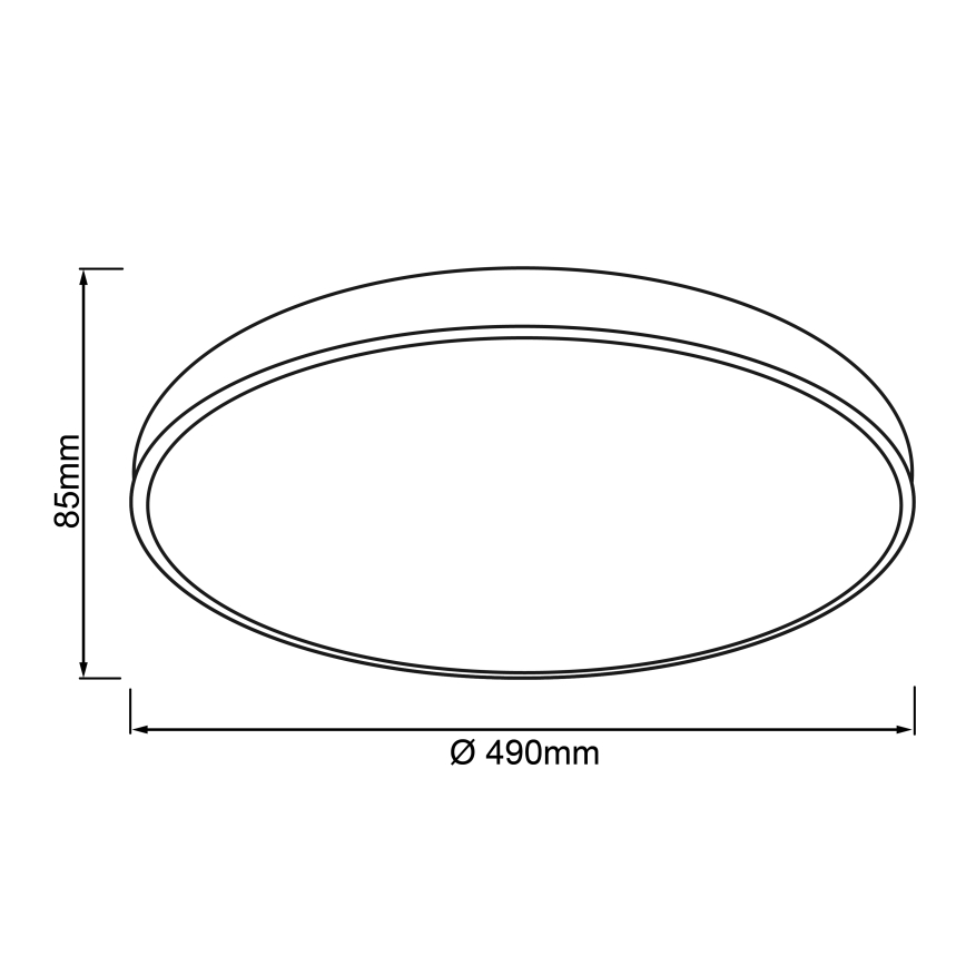 Brilliant - LED-himmennettävä kattovalaisin SLIMLINE LED/60W/230V 3000-6500K halkaisija 49 cm musta + kaukosäädin