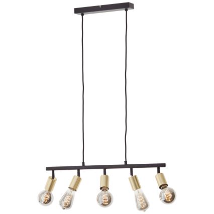 Brilliant - TIFFANY-riippuvalaisin 5xE27/28W/230V musta/messinki