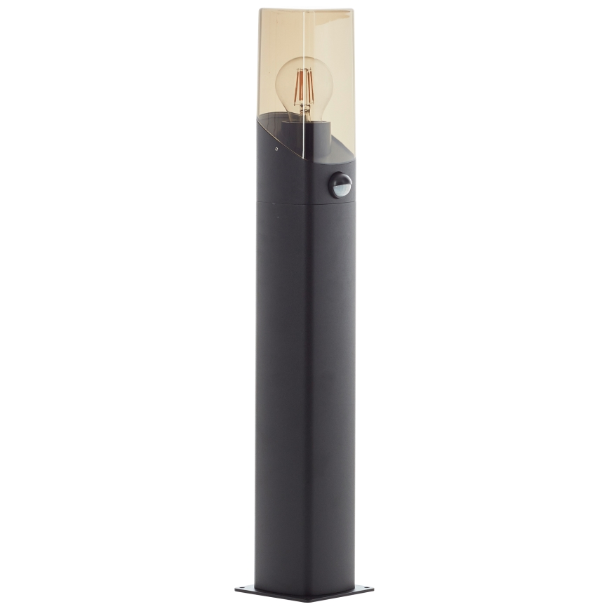 Brilliant - Ulkovalaisin anturilla MINOU 1xE27/10W/230V IP44 musta/savuinen