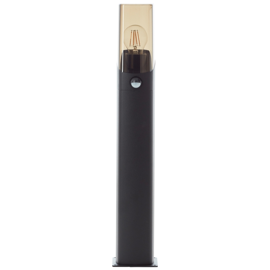 Brilliant - Ulkovalaisin anturilla MINOU 1xE27/10W/230V IP44 musta/savuinen