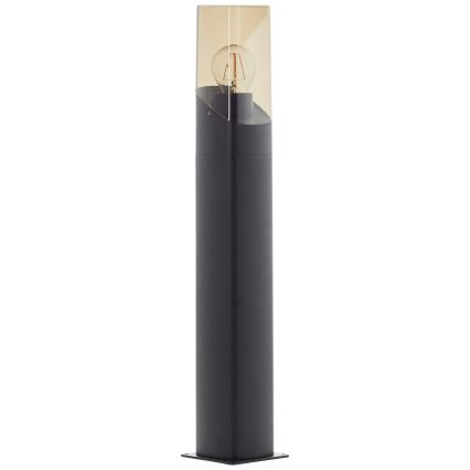 Brilliant - Ulkovalaisin MINOU 1xE27/10W/230V 60 cm IP44 musta/savuinen