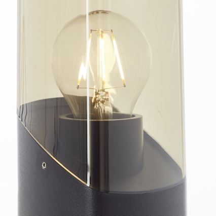 Brilliant - Ulkovalaisin MINOU 1xE27/10W/230V 60 cm IP44 musta/savuinen