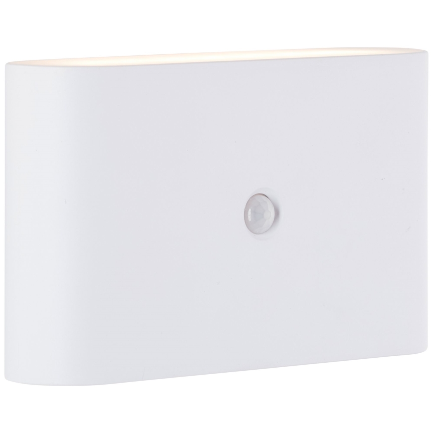 Brilliant - LED ulkokäyttöön tarkoitettu ladattava seinävalaisin liiketunnistimella XINO LED/3W/5V 3600 mAh IP44 valkoinen
