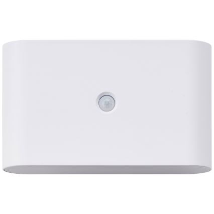 Brilliant - LED ulkokäyttöön tarkoitettu ladattava seinävalaisin liiketunnistimella XINO LED/3W/5V 3600 mAh IP44 valkoinen