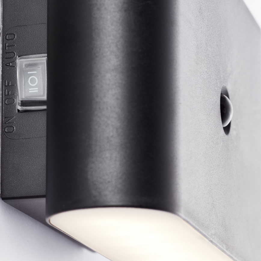 Brilliant - LED-ulkovalaisin ladattavalla seinäkiinnityksellä ja sensorilla XINO LED/3W/5V 3600 mAh IP44 musta