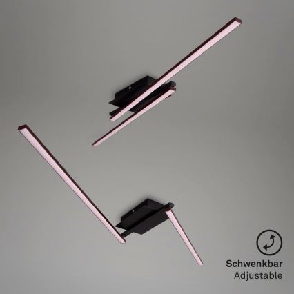 Brilo 3500-015 - Kiinteä LED-kattokruunu STAFF 2xLED/6W/230V musta