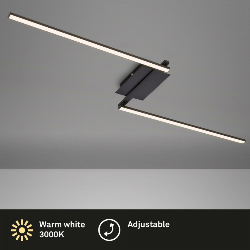 Brilo 3500-015 - Kiinteä LED-kattokruunu STAFF 2xLED/6W/230V musta