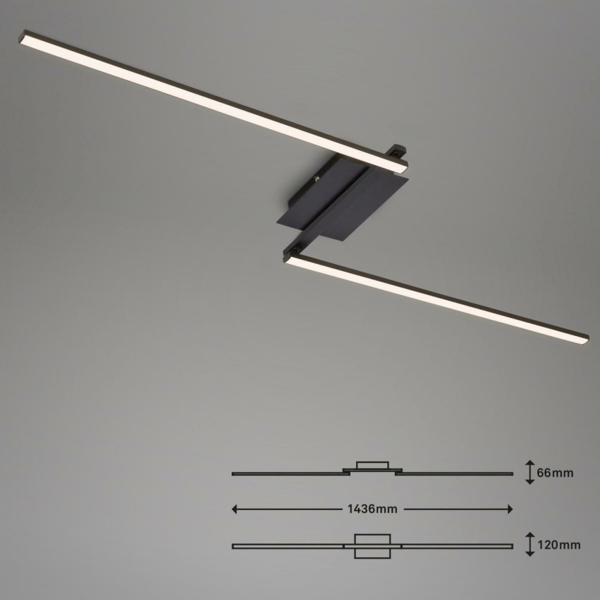 Brilo 3500-015 - Kiinteä LED-kattokruunu STAFF 2xLED/6W/230V musta