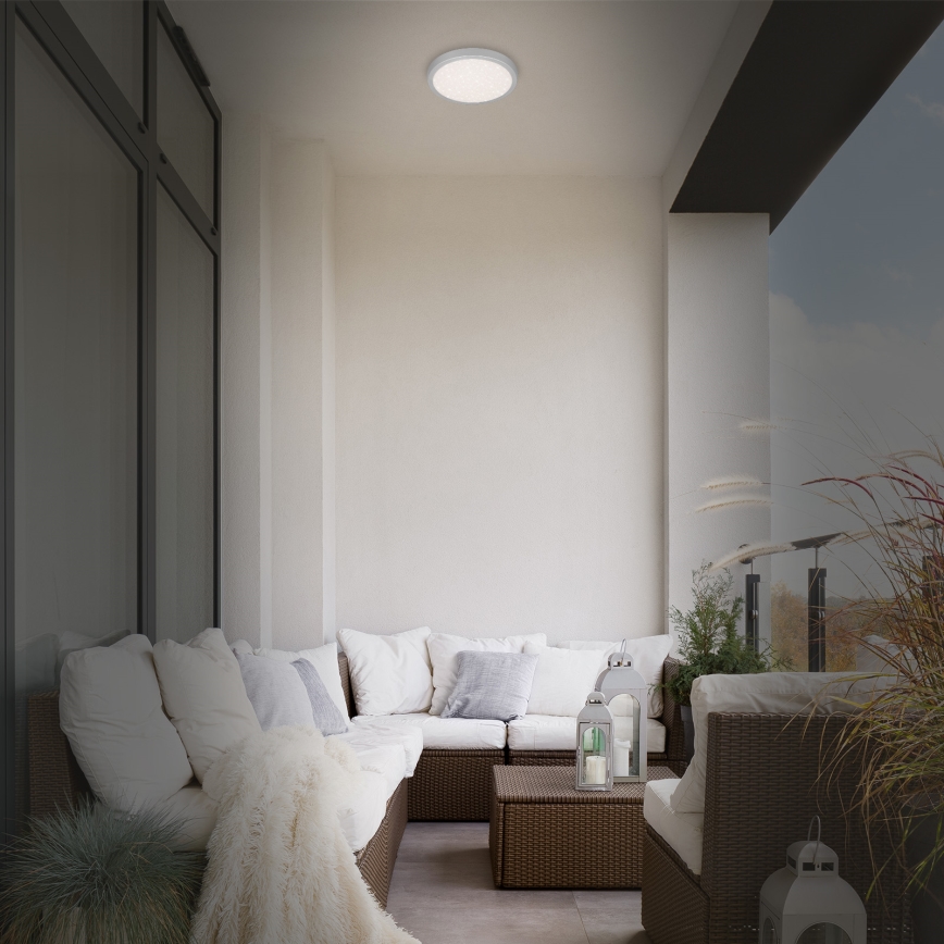 Brilo 3649-014 - LED-kattovalaisin kylpyhuoneeseen RUNA LED/18,5W/230V IP44 hopea